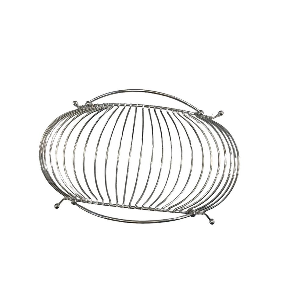 Mid Century Modern Retro Chrome Fruit Basket